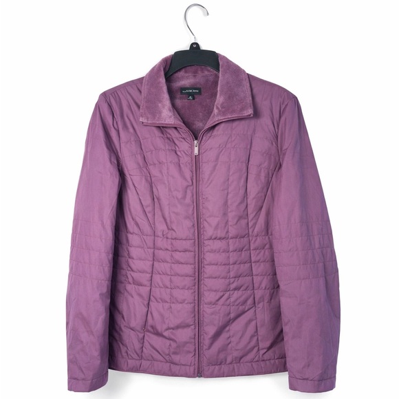 Lands' End Jackets & Blazers - Lands End Womens full zip Quilted Fleece Lined Jacket Sz Small 6-8 Purple